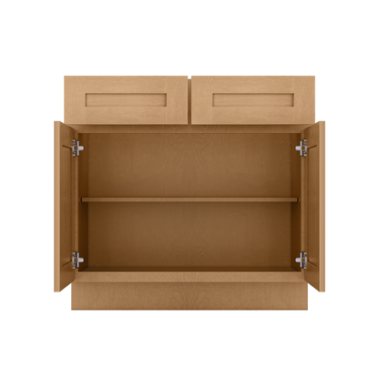 Base Kitchen Cabinet B36 Shaker Toffee LessCare 36 in. width 34.5 in. height 24 in. depth - Kitchen Cabinets
