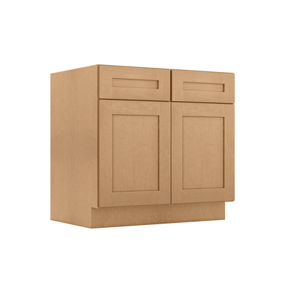 Base Kitchen Cabinet B36 Shaker Toffee LessCare 36 in. width 34.5 in. height 24 in. depth - Kitchen Cabinets