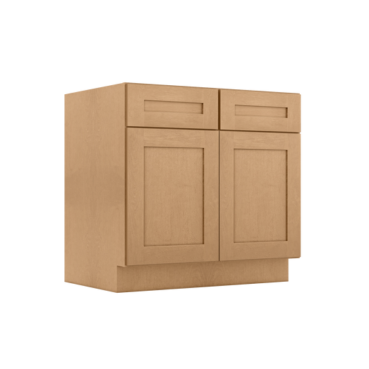 Base Kitchen Cabinet B36 Shaker Toffee LessCare 36 in. width 34.5 in. height 24 in. depth - Kitchen Cabinets