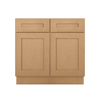 Base Kitchen Cabinet B36 Shaker Toffee LessCare 36 in. width 34.5 in. height 24 in. depth - Kitchen Cabinets