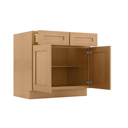 Base Kitchen Cabinet B36 Shaker Toffee LessCare 36 in. width 34.5 in. height 24 in. depth - Kitchen Cabinets
