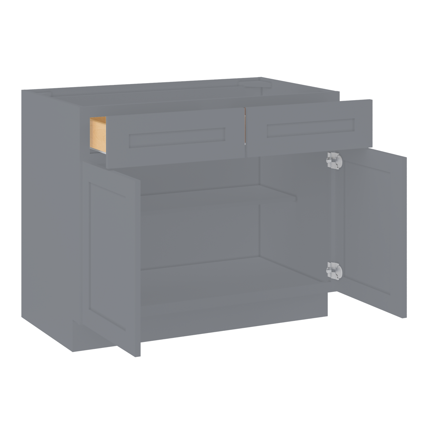 Base Kitchen Cabinet B42 Colonial Gray LessCare 42 in. width 34.5 in. height 24 in. depth - Kitchen Cabinets