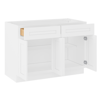 Base Kitchen Cabinet B48 Alpina White LessCare 48 in. width 34.5 in. height 24 in. depth - Kitchen Cabinets