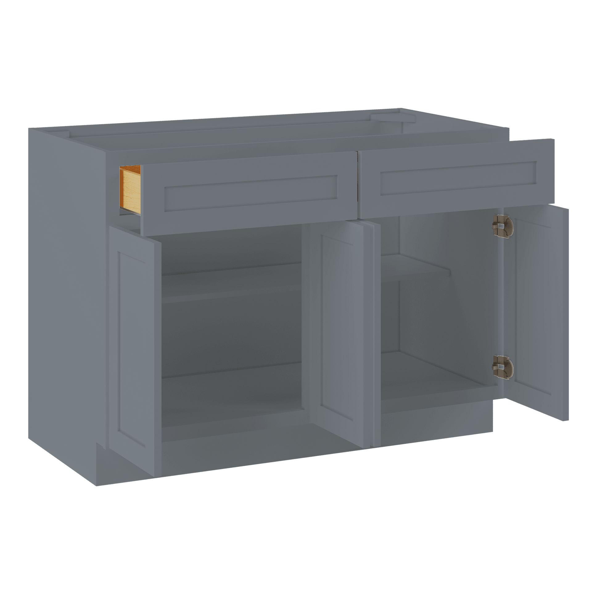 Base Kitchen Cabinet B48 Colonial Gray LessCare 48 in. width 34.5 in. height 24 in. depth - Kitchen Cabinets