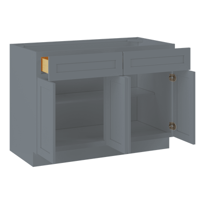 Base Kitchen Cabinet B48 Colonial Gray LessCare 48 in. width 34.5 in. height 24 in. depth - Kitchen Cabinets