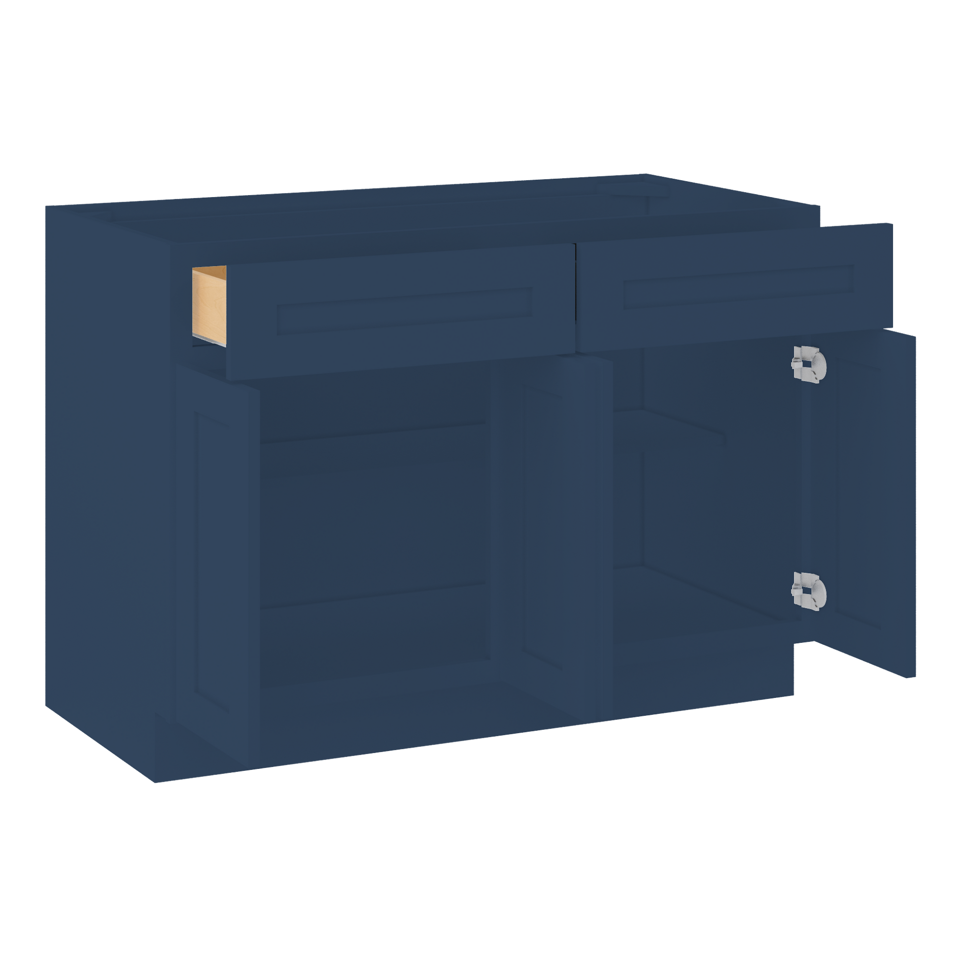 Base Kitchen Cabinet B48 Danbury Blue LessCare 48 in. width 34.5 in. height 24 in. depth - Kitchen Cabinets