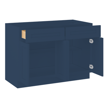 Base Kitchen Cabinet B48 Danbury Blue LessCare 48 in. width 34.5 in. height 24 in. depth - Kitchen Cabinets