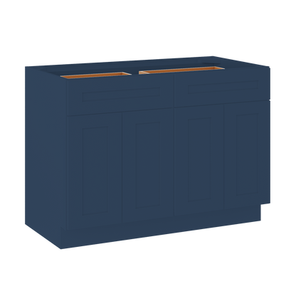 Base Kitchen Cabinet B48 Danbury Blue LessCare 48 in. width 34.5 in. height 24 in. depth - Kitchen Cabinets