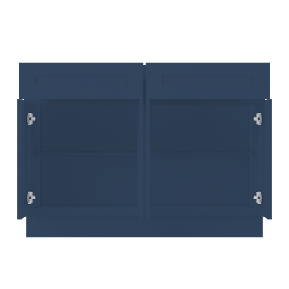 Base Kitchen Cabinet B48 Danbury Blue LessCare 48 in. width 34.5 in. height 24 in. depth - Kitchen Cabinets