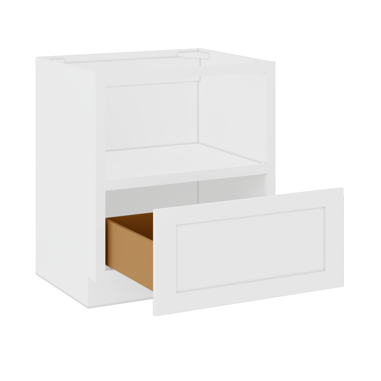 Base microwave cabinet with one drawer BMC30 Alpina White LessCare 30 in. width 34.5 in. height 24 in. depth - Kitchen