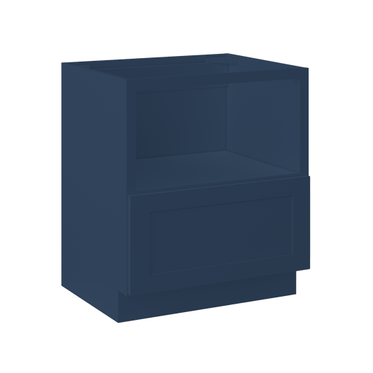 Base microwave cabinet with one drawer BMC30 Danbury Blue LessCare 30 in. width 34.5 in. height 24 in. depth - Kitchen