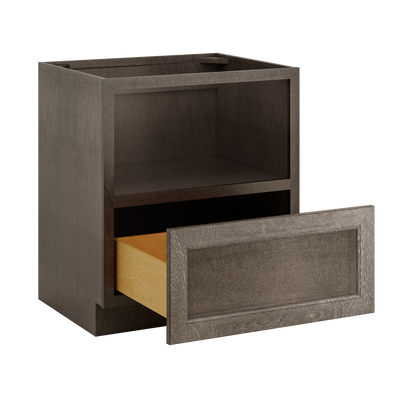 Base microwave cabinet with one drawer BMC30 Milan Slate LessCare 30 in. width 34.5 in. height 24 in. depth - Kitchen