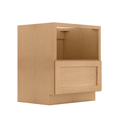 Base microwave cabinet with one drawer BMC30 Shaker Toffee LessCare 30 in. width 34.5 in. height 24 in. depth - Kitchen