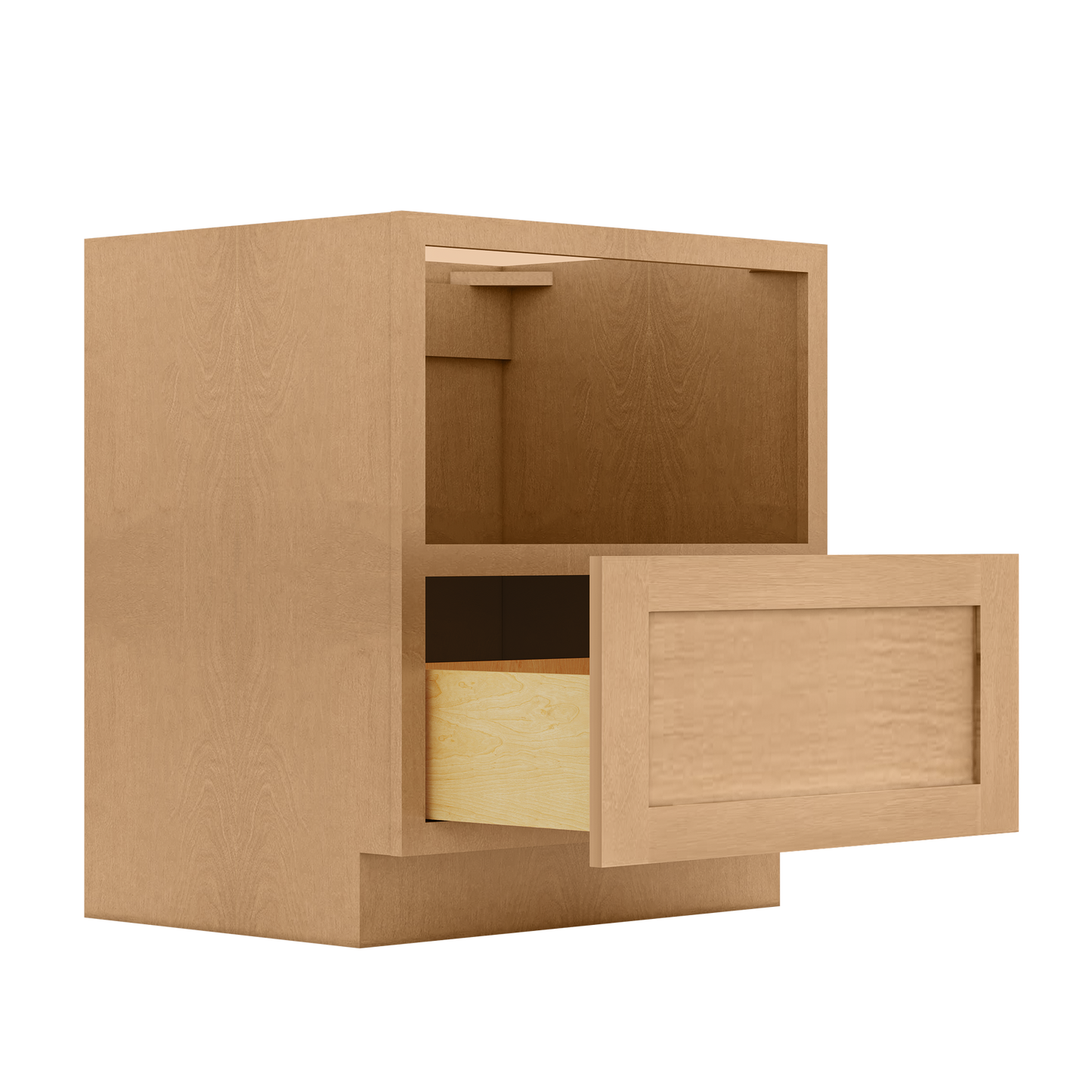 Base microwave cabinet with one drawer BMC30 Shaker Toffee LessCare 30 in. width 34.5 in. height 24 in. depth - Kitchen