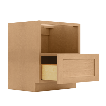 Base microwave cabinet with one drawer BMC30 Shaker Toffee LessCare 30 in. width 34.5 in. height 24 in. depth - Kitchen