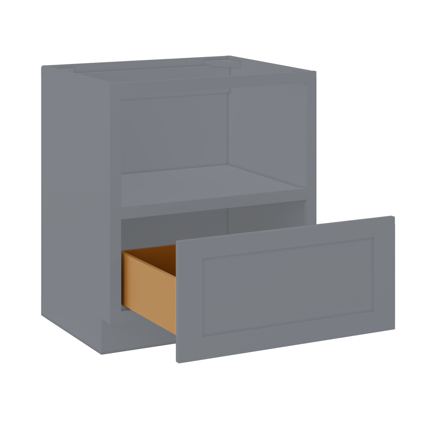 Base microwave cabinet with one drawer BMC30Colonial Gray LessCare 30 in. width 34.5 in. height 24 in. depth - Kitchen