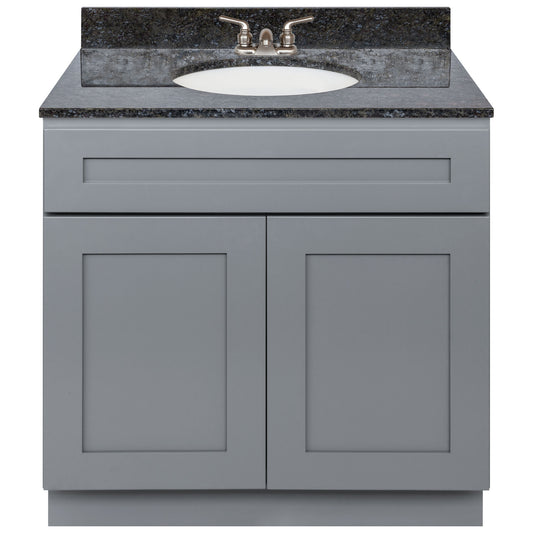 30 W x 21 D x 34.5 H Vanity Sink Base Cabinet - Colonial Gray