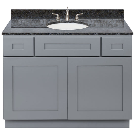 42 W x 21 D x 34.5 H Vanity Sink Base Cabinet - Colonial Gray