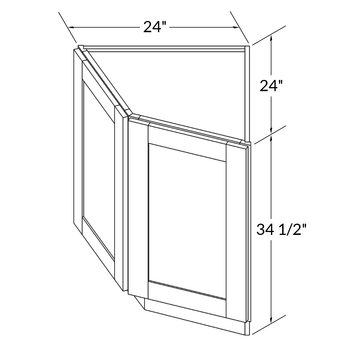 Base End Kitchen Cabinet BECF24 Milan Slate LessCare 24 in. width 34.5 in. height 24 in. depth