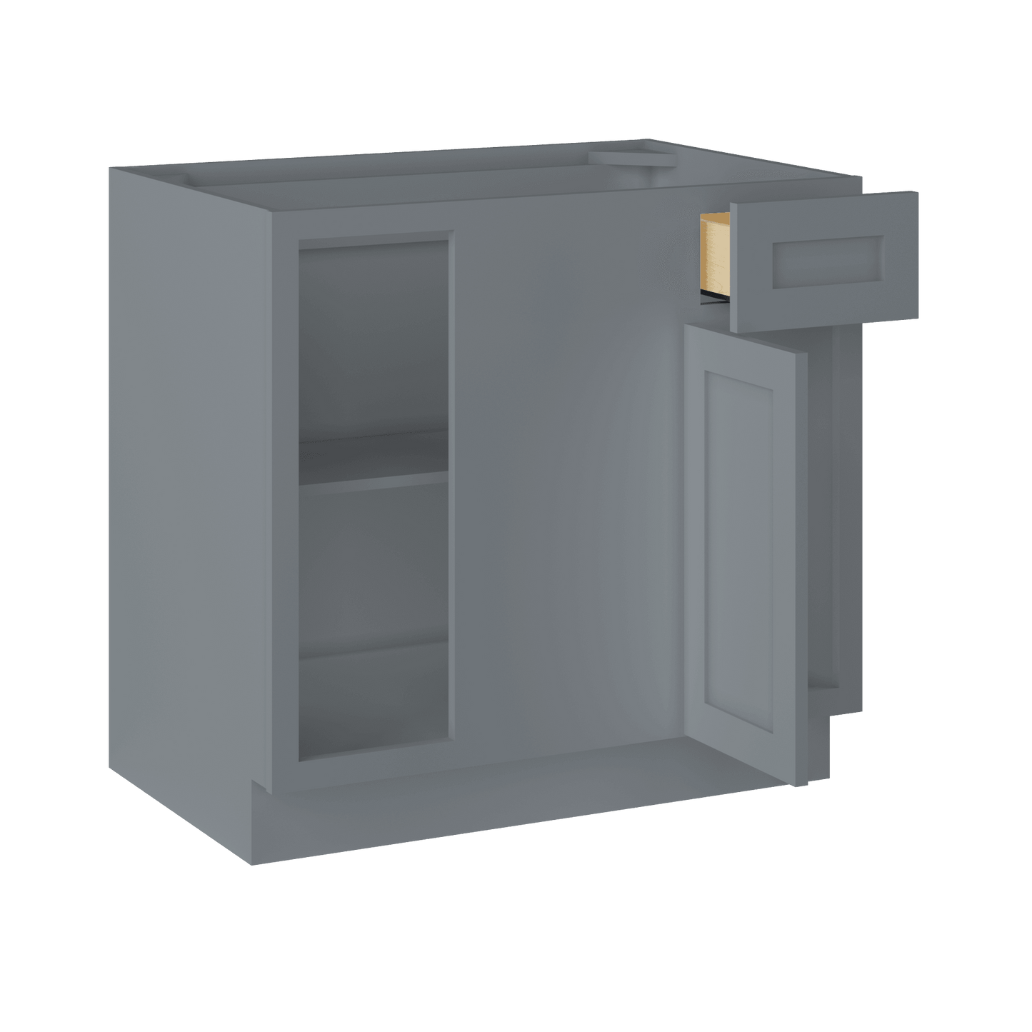 Blind Corner Base Kitchen Cabinet SCB36 Colonial Gray LessCare 36 in. width 34.5 in. height 24 in. depth - Kitchen