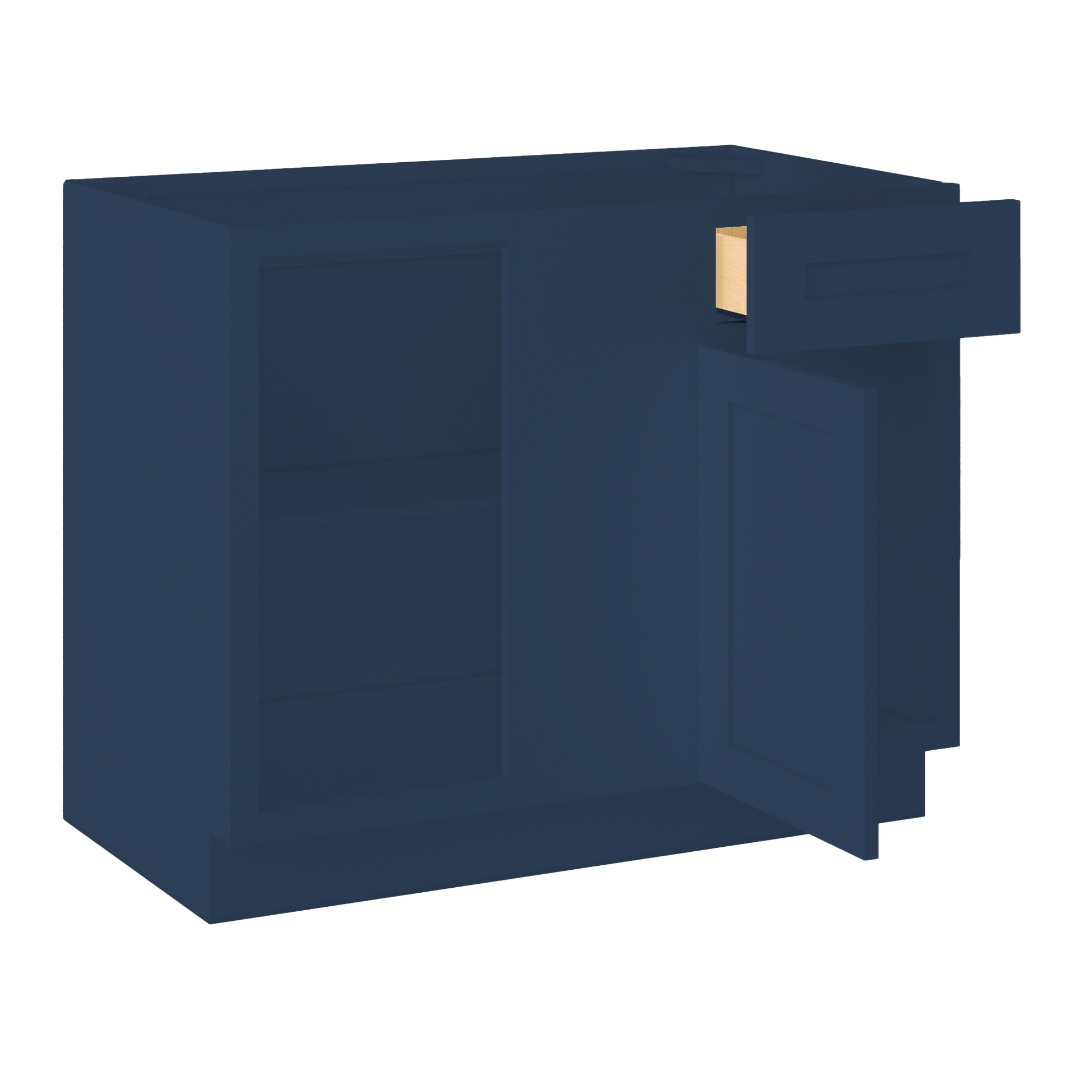 Blind Corner Base Kitchen Cabinet SCB42 Danbury Blue LessCare 42 in. width 34.5 in. height 24 in. depth - Kitchen