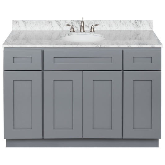 48 W x 21 D x 34.5 H Vanity Sink Base Cabinet - Colonial Gray