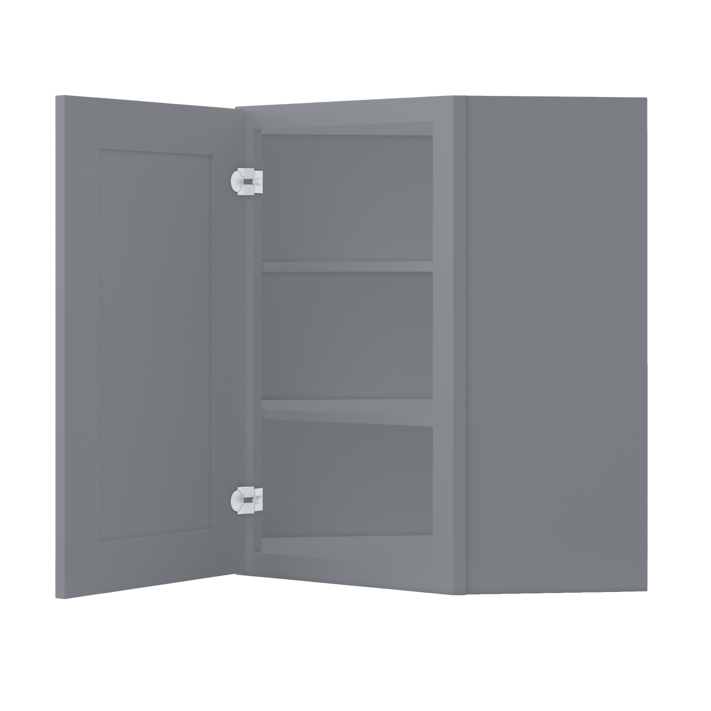 Diagonal Corner Kitchen Cabinet DC2430 Colonial Gray LessCare 24 in. width 30 in. height 12 in. depth - Kitchen Cabinets