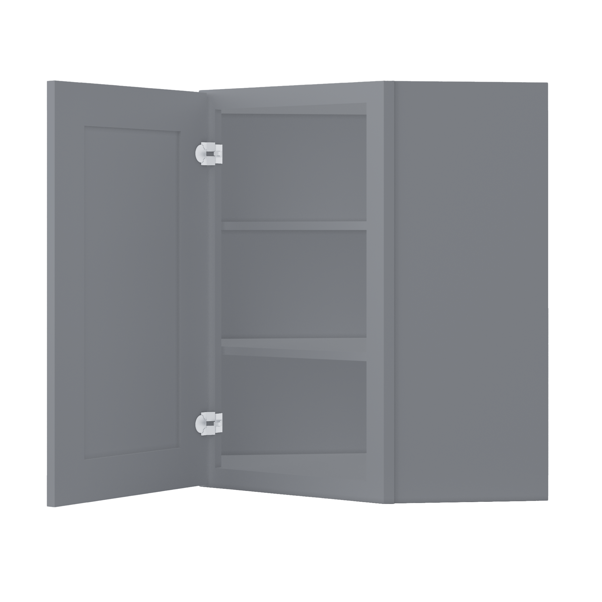 Diagonal Corner Kitchen Cabinet DC2430 Colonial Gray LessCare 24 in. width 30 in. height 12 in. depth - Kitchen Cabinets