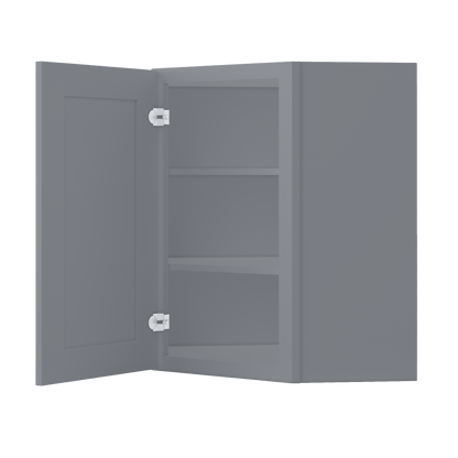 Diagonal Corner Kitchen Cabinet DC2430 Colonial Gray LessCare 24 in. width 30 in. height 12 in. depth - Kitchen Cabinets