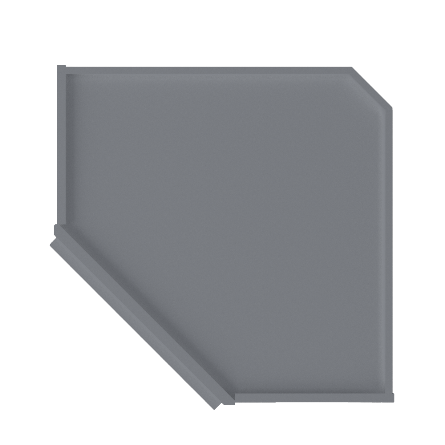 Diagonal Corner Kitchen Cabinet DC2430 Colonial Gray LessCare 24 in. width 30 in. height 12 in. depth - Kitchen Cabinets