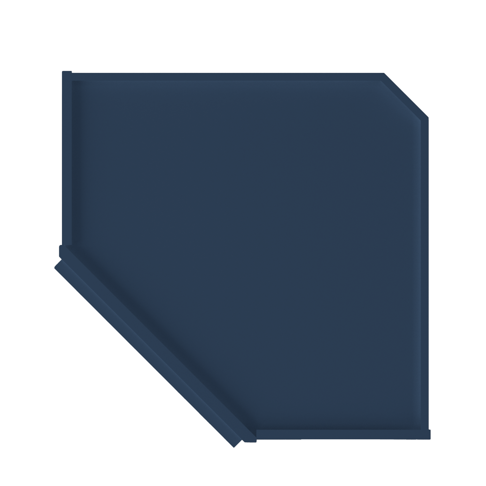 Diagonal Corner Kitchen Cabinet DC2430 Danbury Blue LessCare 24 in. width 30 in. height 12 in. depth - Kitchen Cabinets