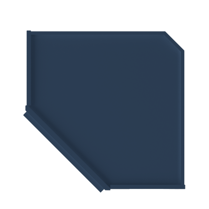 Diagonal Corner Kitchen Cabinet DC2430 Danbury Blue LessCare 24 in. width 30 in. height 12 in. depth - Kitchen Cabinets