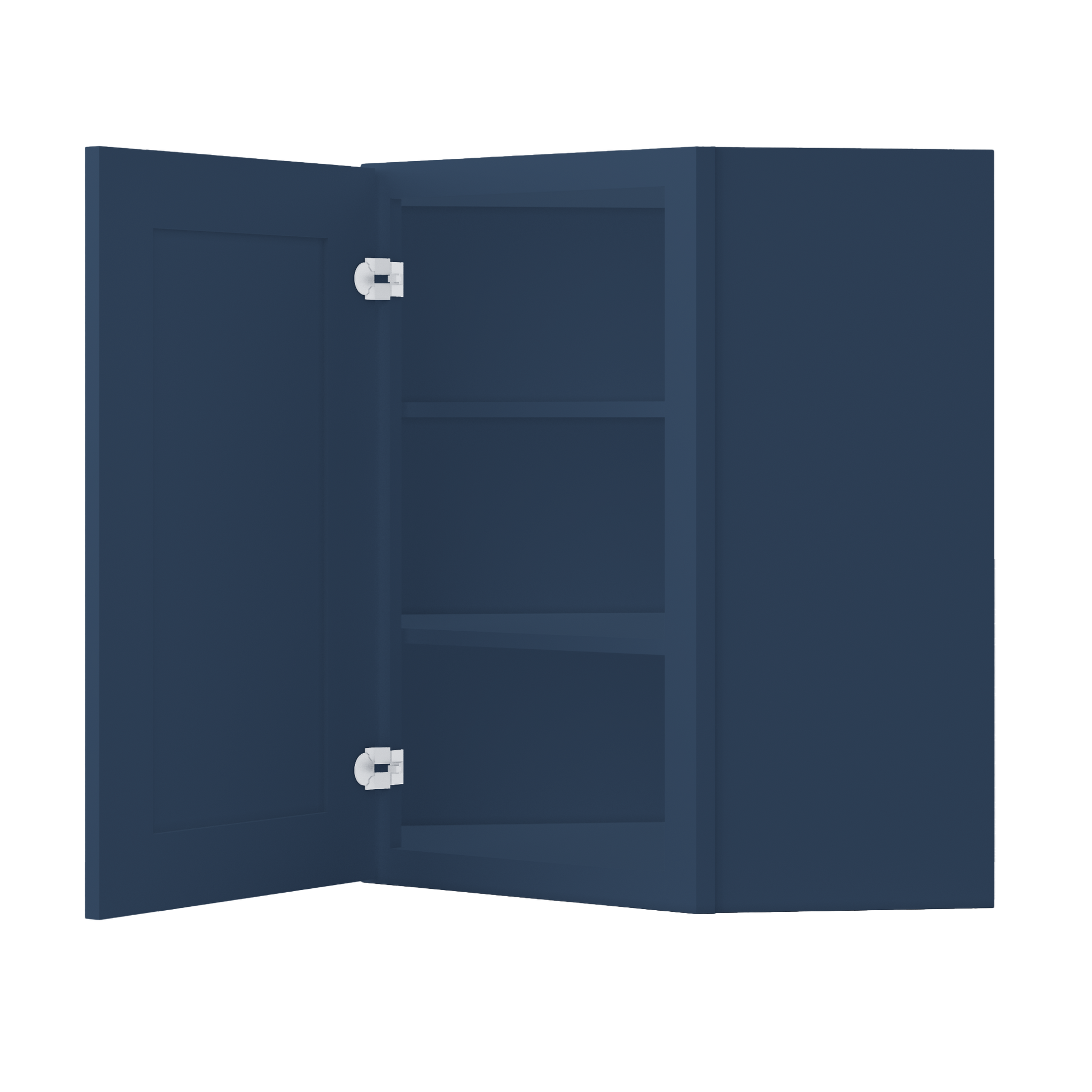 Diagonal Corner Kitchen Cabinet DC2430 Danbury Blue LessCare 24 in. width 30 in. height 12 in. depth - Kitchen Cabinets