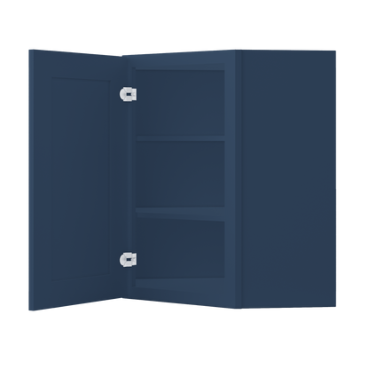 Diagonal Corner Kitchen Cabinet DC2430 Danbury Blue LessCare 24 in. width 30 in. height 12 in. depth - Kitchen Cabinets