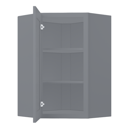 Diagonal Corner Kitchen Cabinet DC2436 Colonial Gray LessCare 24 in. width 36 in. height 12 in. depth - Kitchen Cabinets