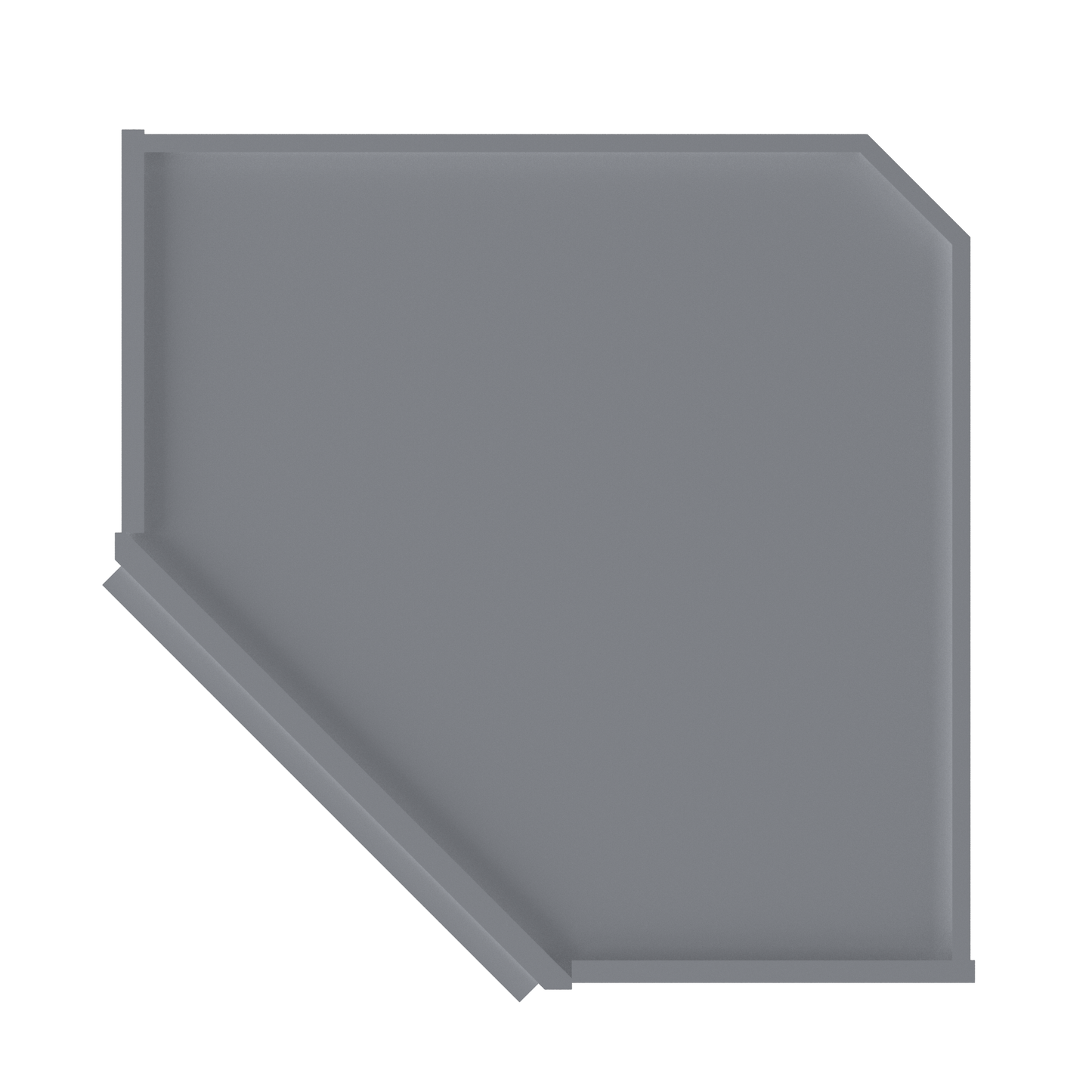 Diagonal Corner Kitchen Cabinet DC2436 Colonial Gray LessCare 24 in. width 36 in. height 12 in. depth - Kitchen Cabinets