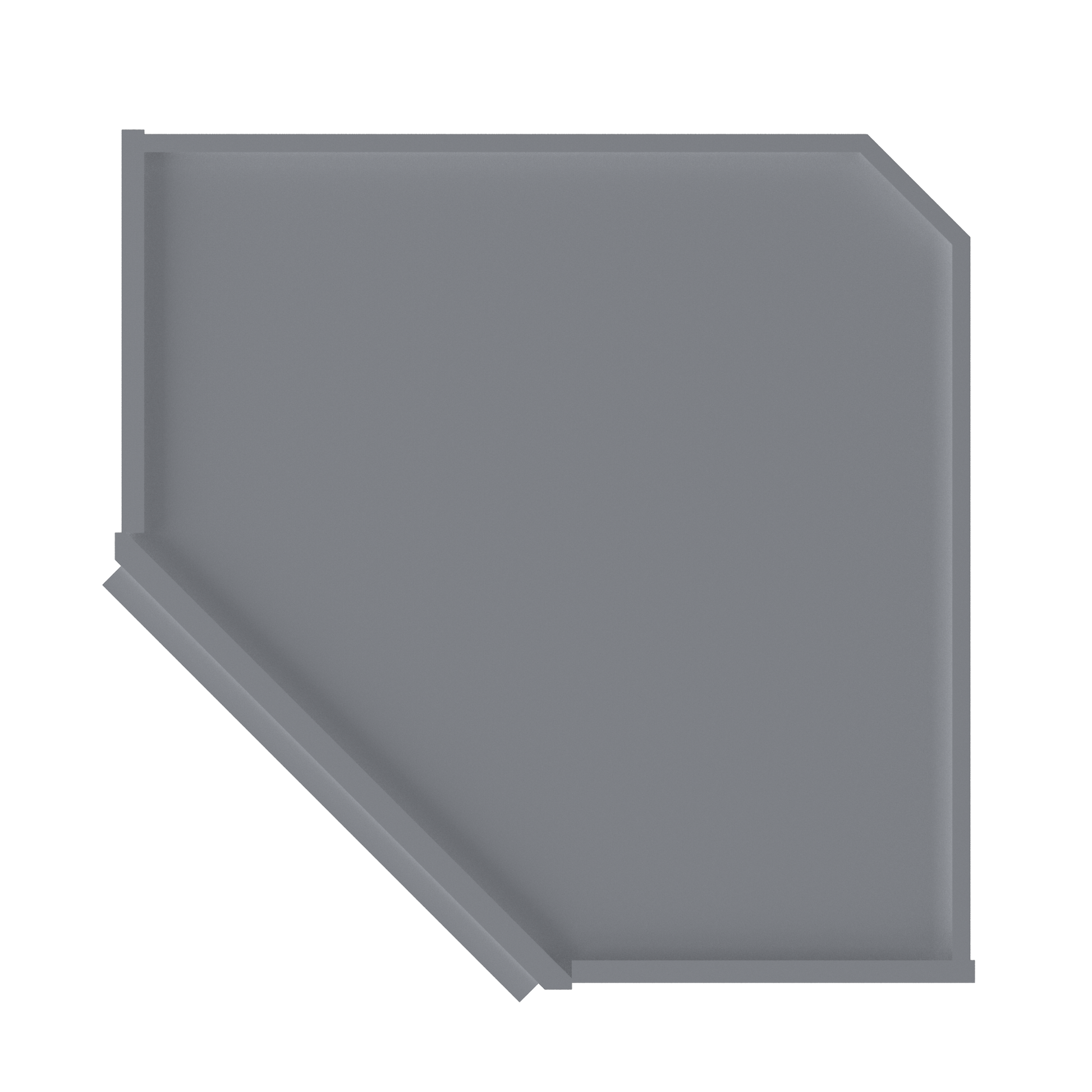 Diagonal Corner Kitchen Cabinet DC2436 Colonial Gray LessCare 24 in. width 36 in. height 12 in. depth - Kitchen Cabinets