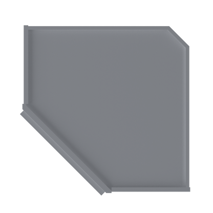 Diagonal Corner Kitchen Cabinet DC2436 Colonial Gray LessCare 24 in. width 36 in. height 12 in. depth - Kitchen Cabinets