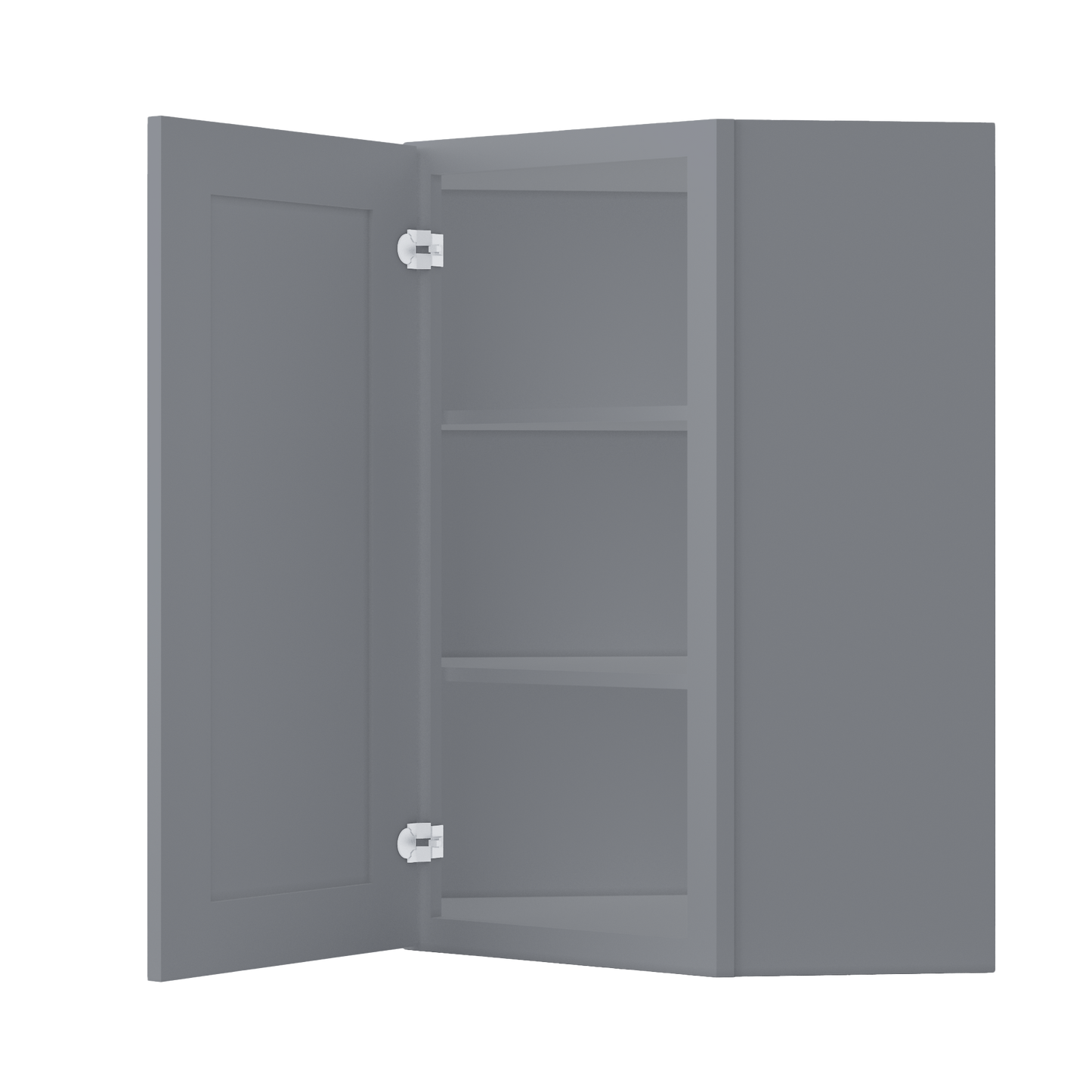 Diagonal Corner Kitchen Cabinet DC2436 Colonial Gray LessCare 24 in. width 36 in. height 12 in. depth - Kitchen Cabinets