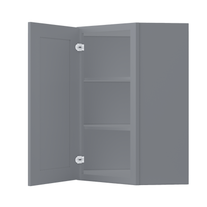 Diagonal Corner Kitchen Cabinet DC2436 Colonial Gray LessCare 24 in. width 36 in. height 12 in. depth - Kitchen Cabinets