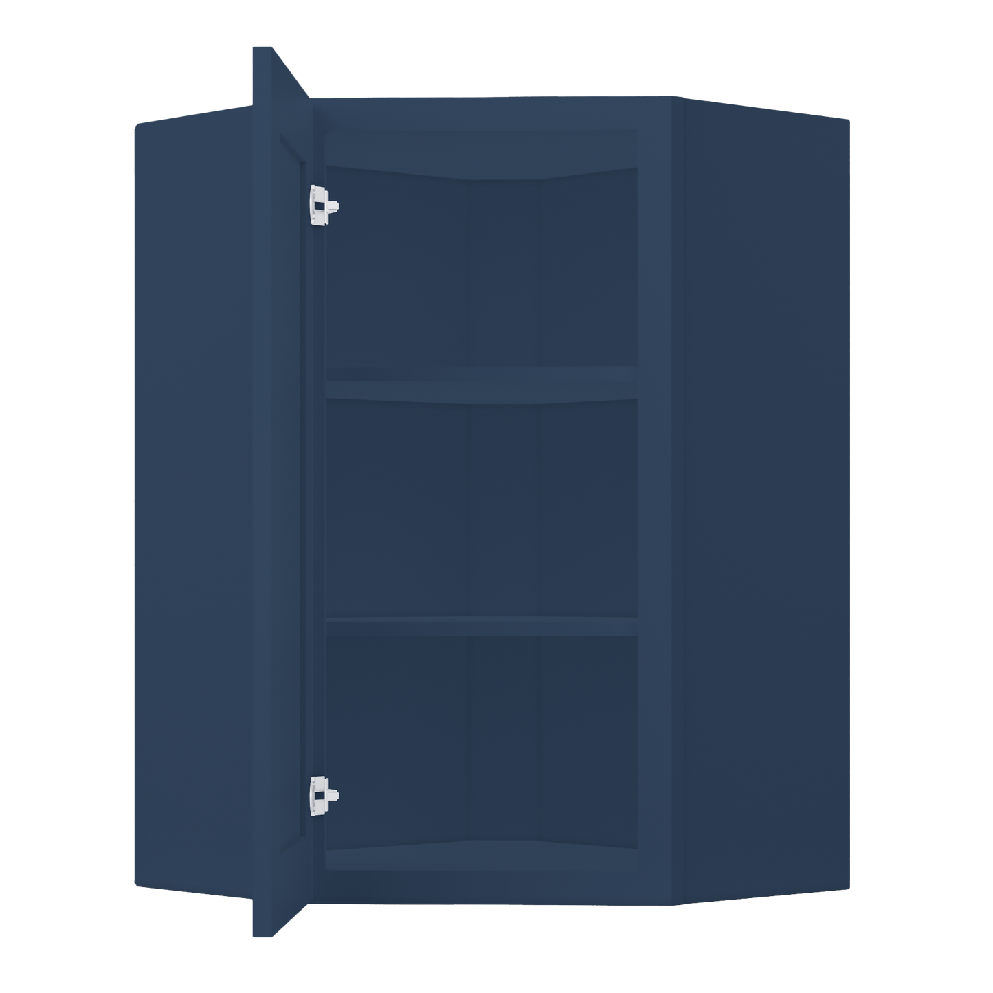 Diagonal Corner Kitchen Cabinet DC2436 Danbury Blue LessCare 24 in. width 36 in. height 12 in. depth - Kitchen Cabinets