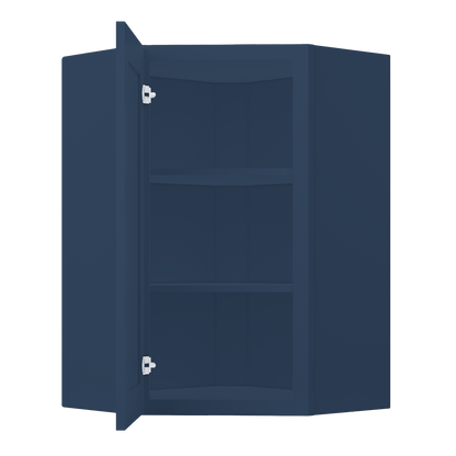 Diagonal Corner Kitchen Cabinet DC2436 Danbury Blue LessCare 24 in. width 36 in. height 12 in. depth - Kitchen Cabinets