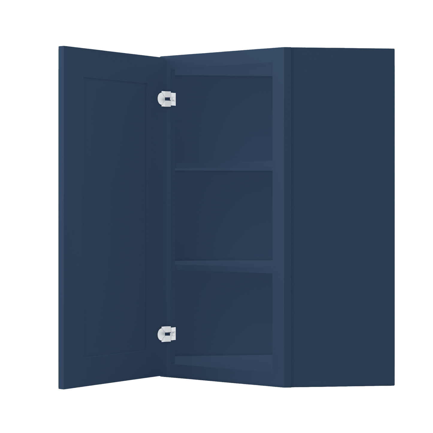 Diagonal Corner Kitchen Cabinet DC2436 Danbury Blue LessCare 24 in. width 36 in. height 12 in. depth - Kitchen Cabinets