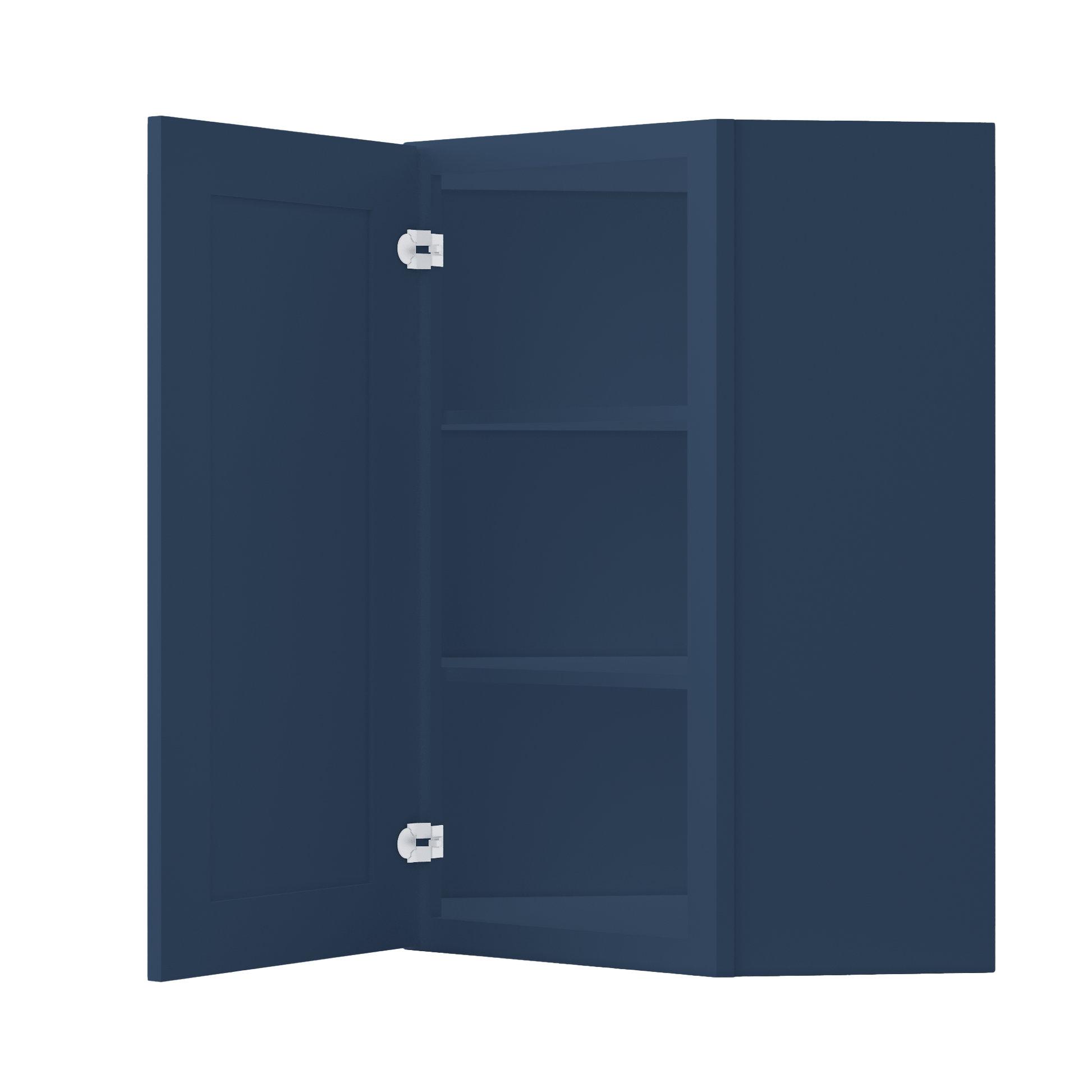 Diagonal Corner Kitchen Cabinet DC2436 Danbury Blue LessCare 24 in. width 36 in. height 12 in. depth - Kitchen Cabinets