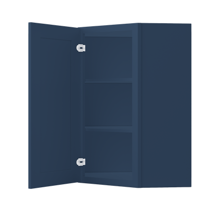 Diagonal Corner Kitchen Cabinet DC2436 Danbury Blue LessCare 24 in. width 36 in. height 12 in. depth - Kitchen Cabinets