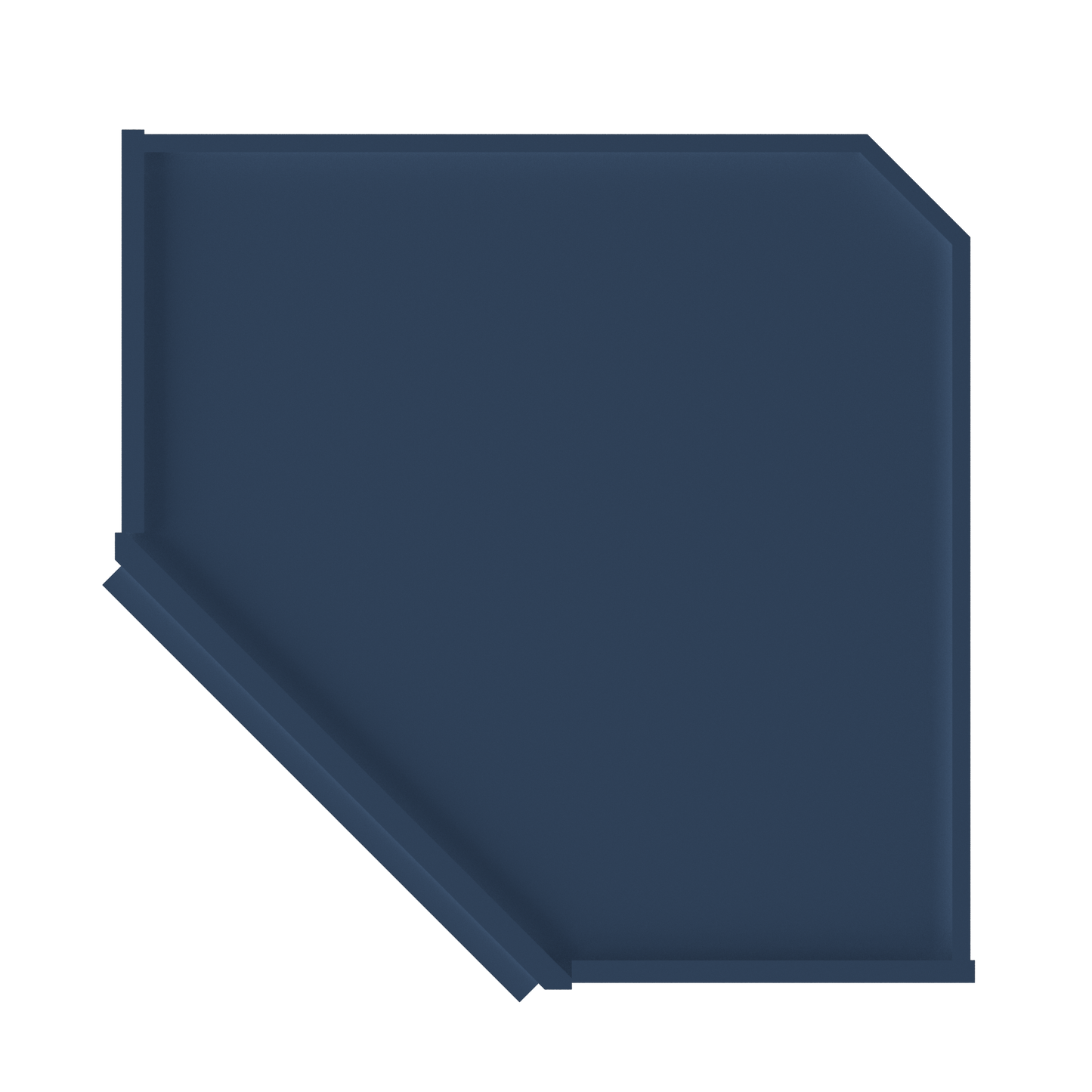 Diagonal Corner Kitchen Cabinet DC2436 Danbury Blue LessCare 24 in. width 36 in. height 12 in. depth - Kitchen Cabinets