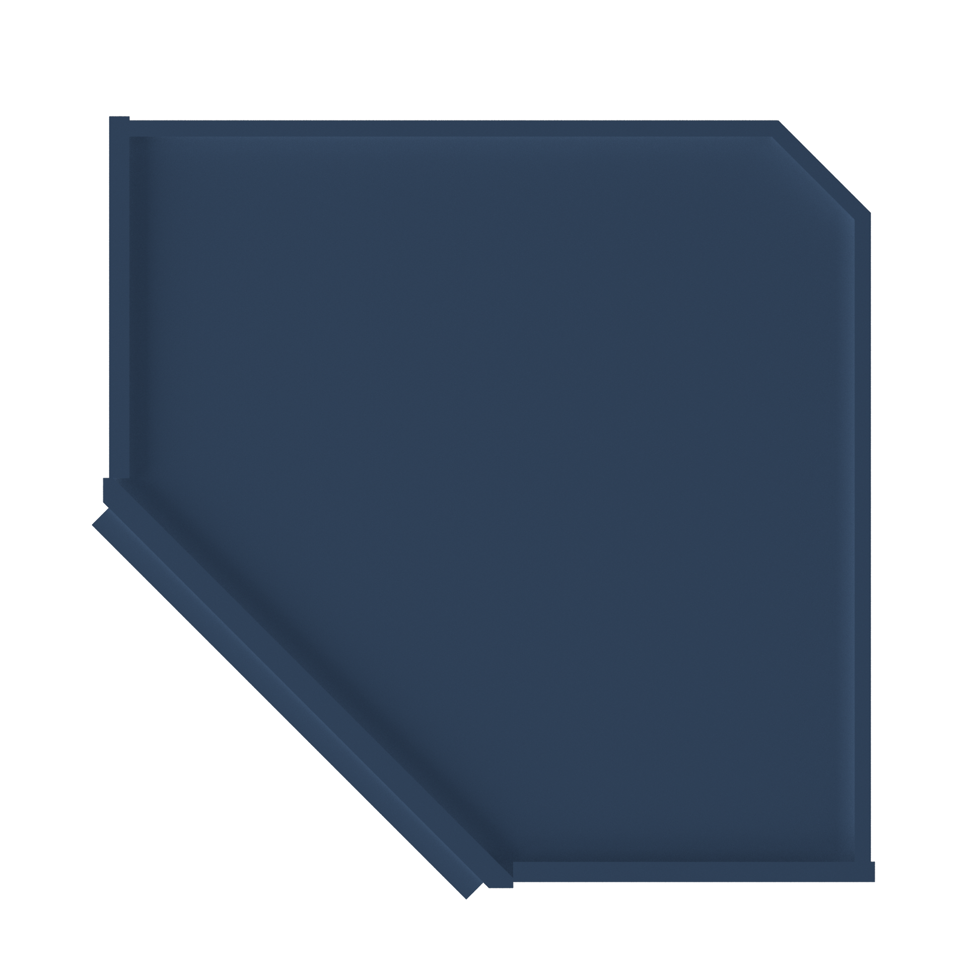 Diagonal Corner Kitchen Cabinet DC2436 Danbury Blue LessCare 24 in. width 36 in. height 12 in. depth - Kitchen Cabinets