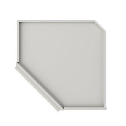 Diagonal Corner Kitchen Cabinet DC2436 Milan Pearl 24 in. width 36 in. height 12 in. depth - Kitchen Cabinets