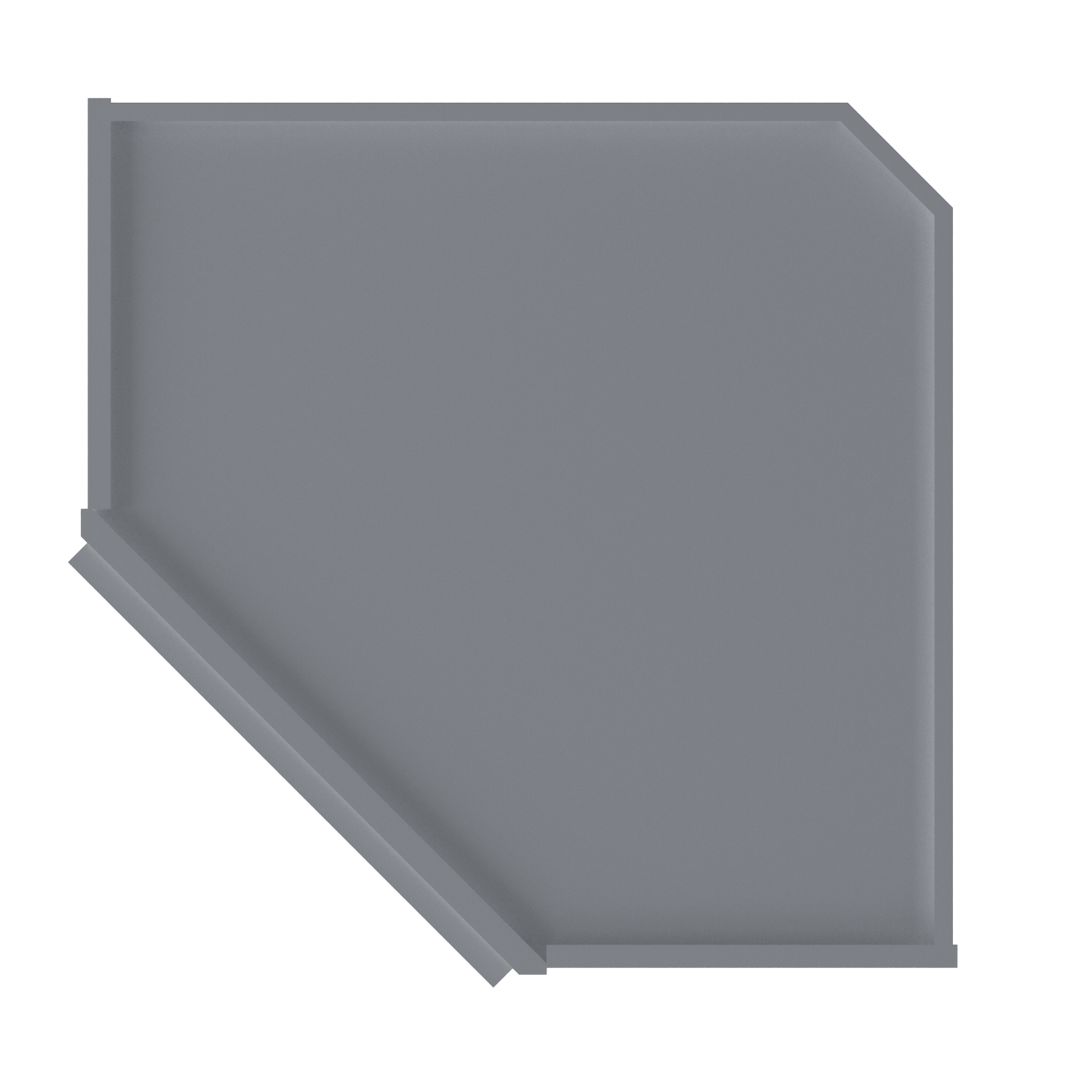 Diagonal Corner Kitchen Cabinet DC2442 Colonial Gray LessCare 24 in. width 42 in. height 12 in. depth - Kitchen Cabinets