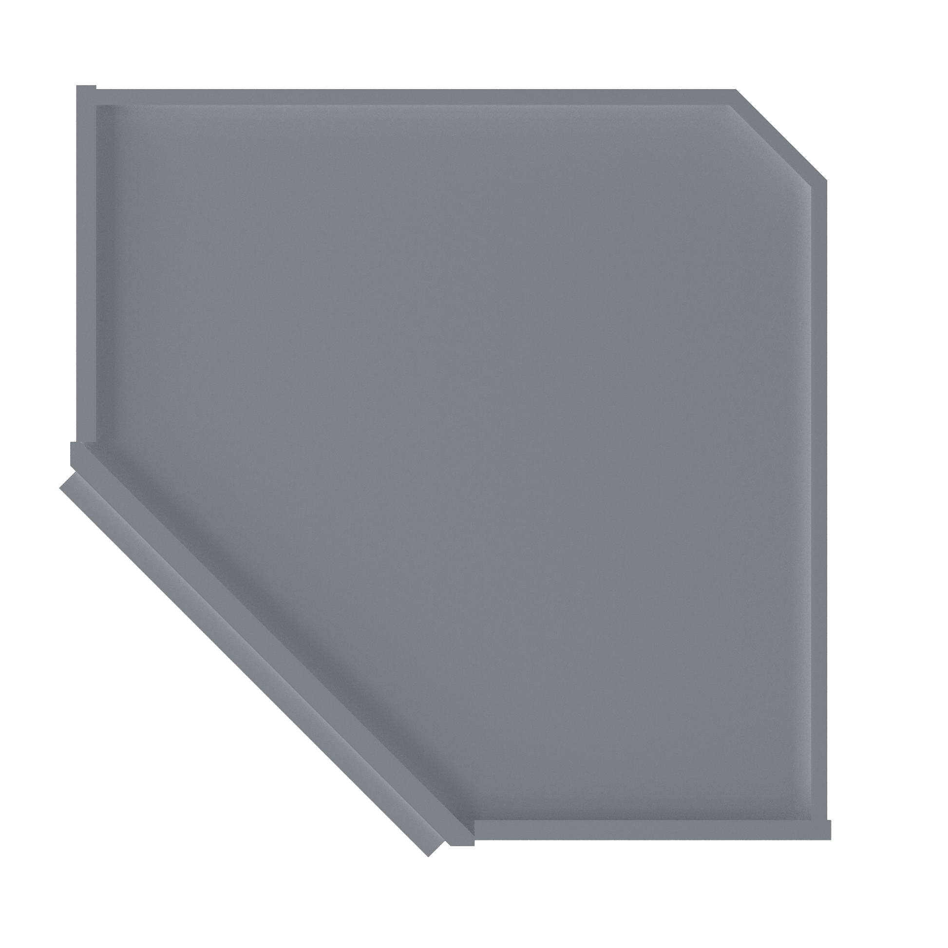 Diagonal Corner Kitchen Cabinet DC2442 Colonial Gray LessCare 24 in. width 42 in. height 12 in. depth - Kitchen Cabinets